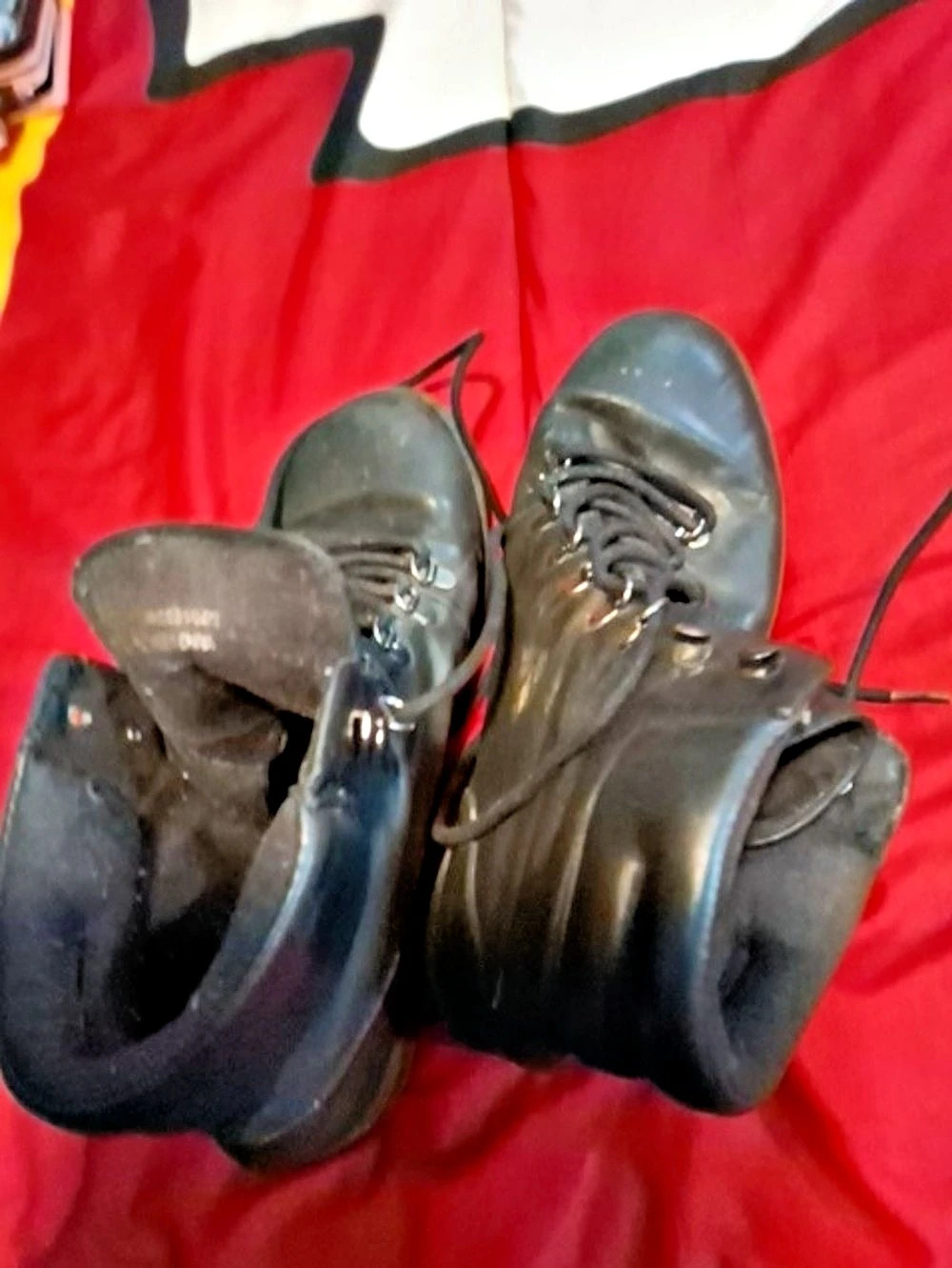 Black Lace-Up Boots Size 8